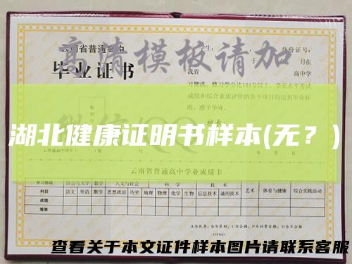 湖北健康证明书样本(无?)