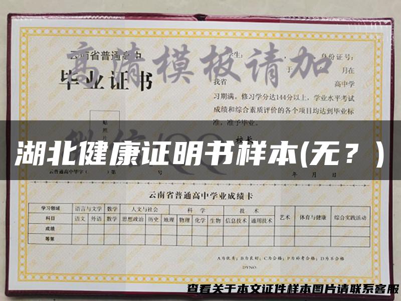 湖北健康证明书样本(无？)