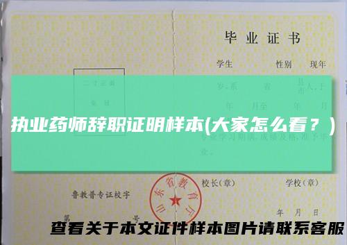 执业药师辞职证明样本(大家怎么看?)