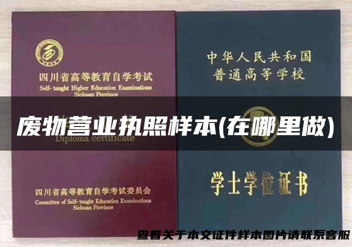 废物营业执照样本(在哪里做)