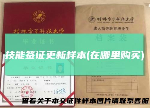 技能签证更新样本(在哪里购买)
