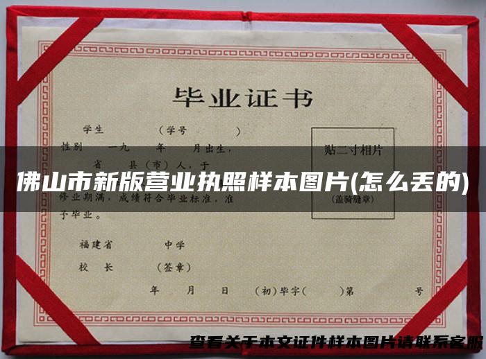 佛山市新版营业执照样本图片(怎么丢的)