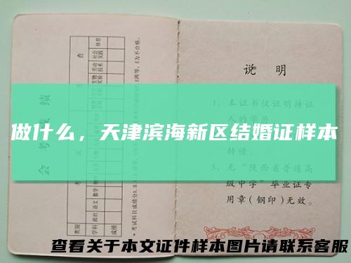 做什么，天津滨海新区结婚证样本