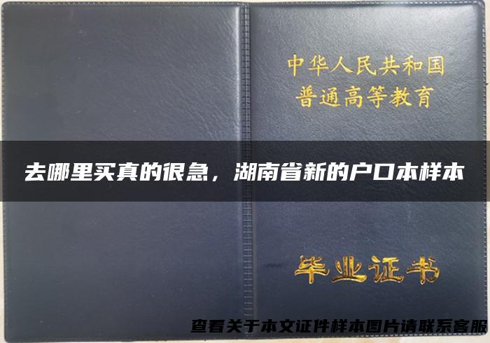 去哪里买真的很急，湖南省新的户口本样本