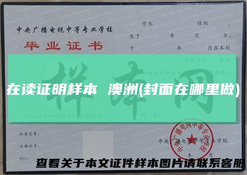 在读证明样本 澳洲(封面在哪里做)