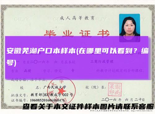 安徽芜湖户口本样本(在哪里可以看到？编号)