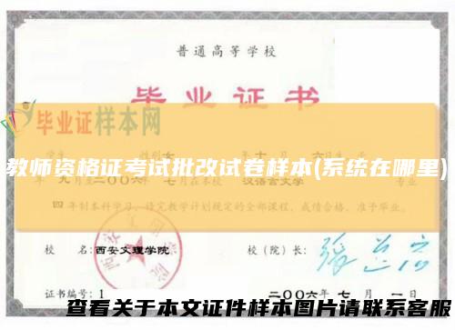 教师资格证考试批改试卷样本(系统在哪里)