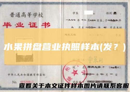 水果拼盘营业执照样本(发?)