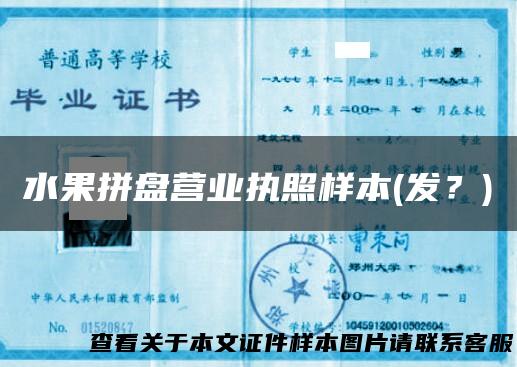 水果拼盘营业执照样本(发？)