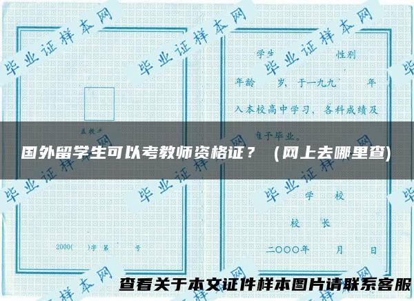 国外留学生可以考教师资格证？（网上去哪里查)
