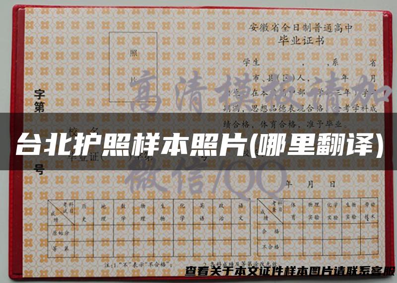 台北护照样本照片(哪里翻译)