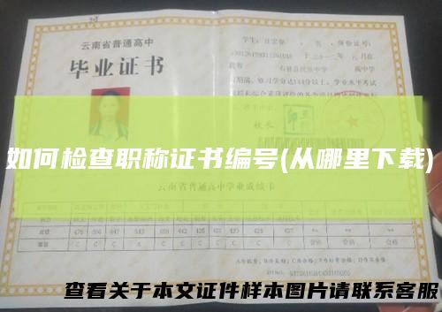 如何检查职称证书编号(从哪里下载)