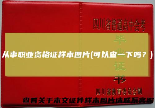 从事职业资格证样本图片(可以查一下吗?)