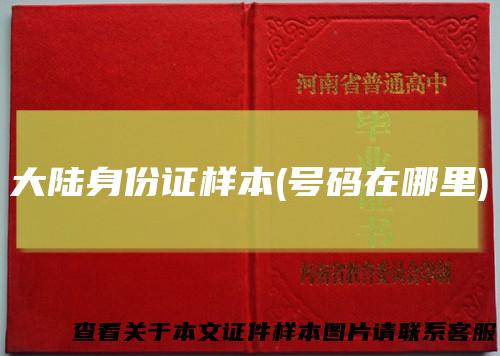 大陆身份证样本(号码在哪里)