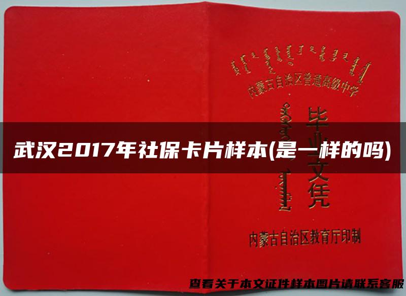 武汉2017年社保卡片样本(是一样的吗)