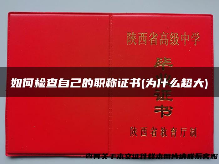如何检查自己的职称证书(为什么超大)