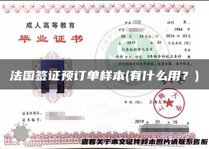 法国签证预订单样本(有什么用？)