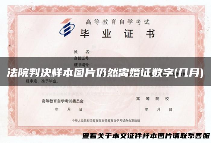 法院判决样本图片仍然离婚证数字(几月)