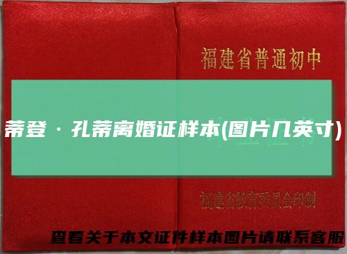 蒂登·孔蒂离婚证样本(图片几英寸)