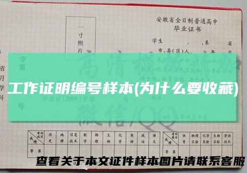 工作证明编号样本(为什么要收藏)