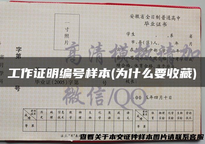 工作证明编号样本(为什么要收藏)