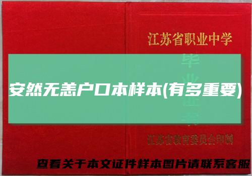 安然无恙户口本样本(有多重要)