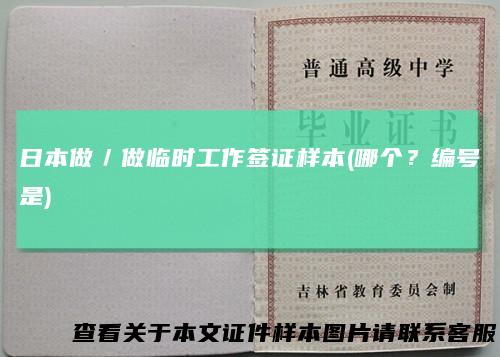 日本做／做临时工作签证样本(哪个？编号是)