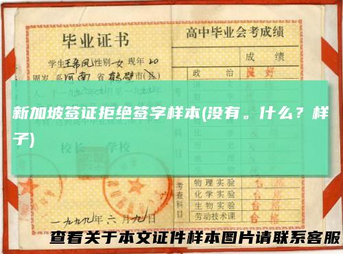 新加坡签证拒绝签字样本(没有。什么？样子)