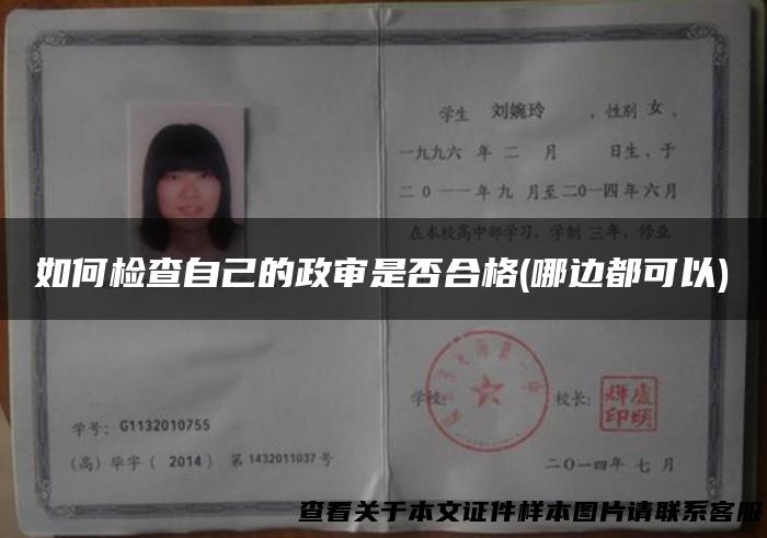 如何检查自己的政审是否合格(哪边都可以)