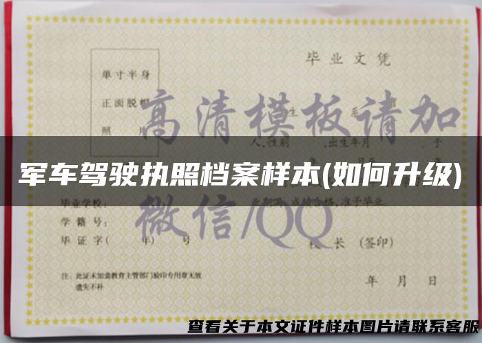 军车驾驶执照档案样本(如何升级)