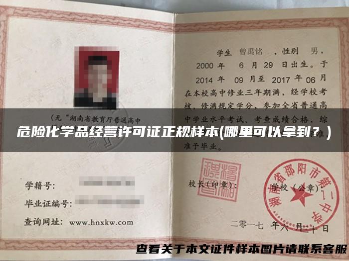 危险化学品经营许可证正规样本(哪里可以拿到？)