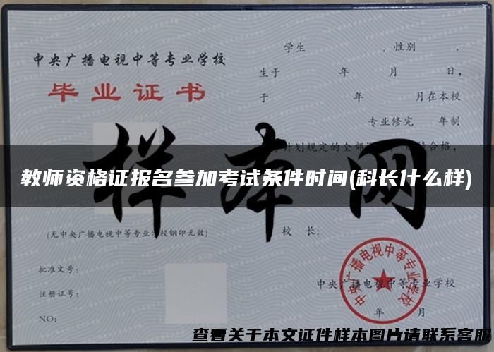 教师资格证报名参加考试条件时间(科长什么样)
