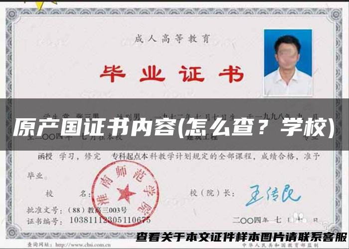 原产国证书内容(怎么查？学校)