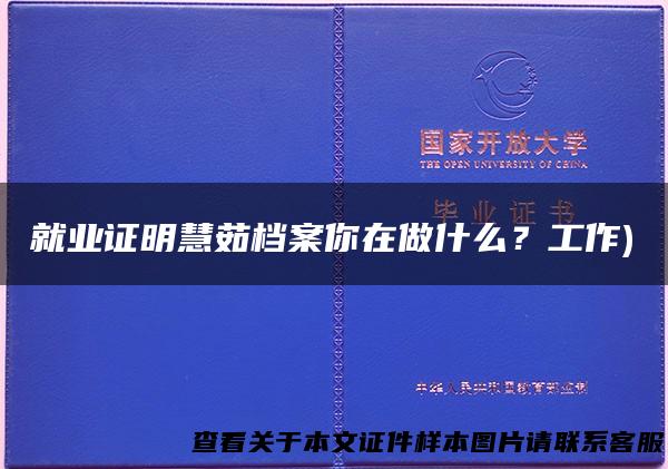就业证明慧茹档案你在做什么？工作)