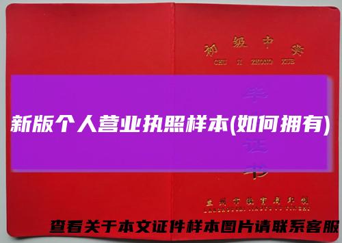 新版个人营业执照样本(如何拥有)