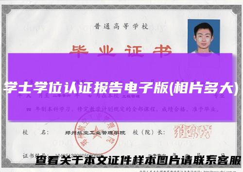 学士学位认证报告电子版(相片多大)