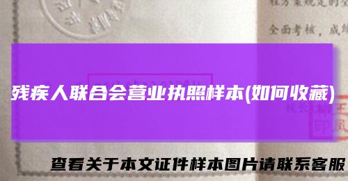 残疾人联合会营业执照样本(如何收藏)