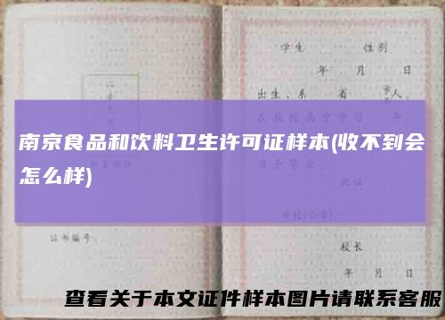 南京食品和饮料卫生许可证样本(收不到会怎么样)