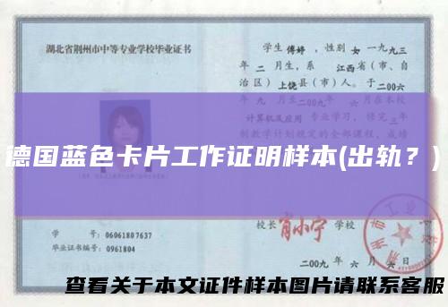 德国蓝色卡片工作证明样本(出轨？)