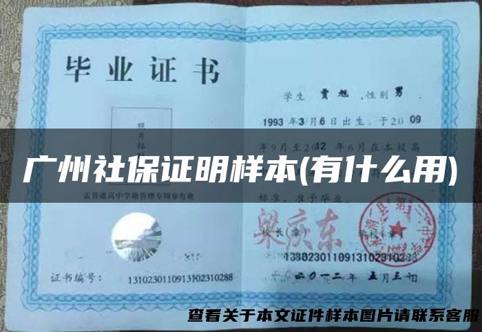 广州社保证明样本(有什么用)