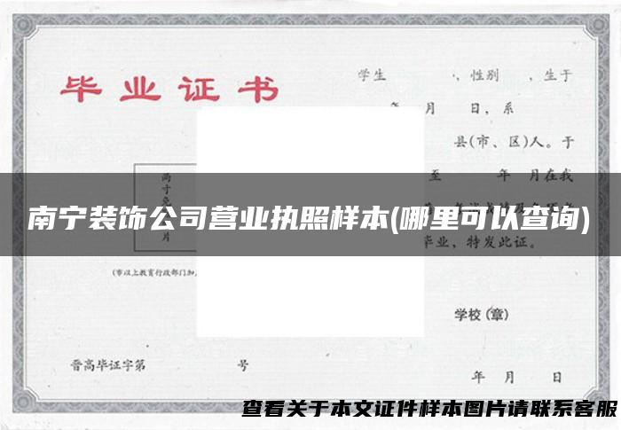 南宁装饰公司营业执照样本(哪里可以查询)