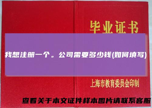 我想注册一个。公司需要多少钱(如何填写)