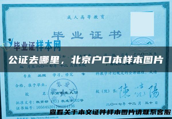 公证去哪里，北京户口本样本图片