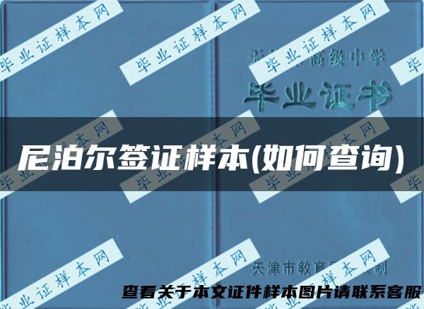 尼泊尔签证样本(如何查询)