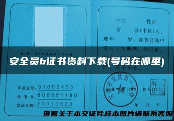 安全员b证书资料下载(号码在哪里)
