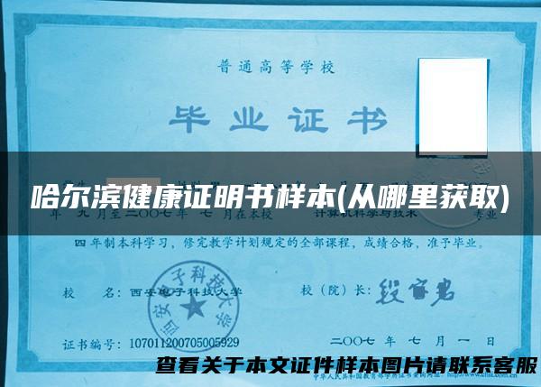 哈尔滨健康证明书样本(从哪里获取)
