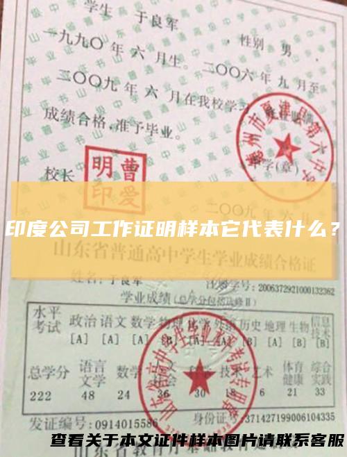 印度公司工作证明样本它代表什么？