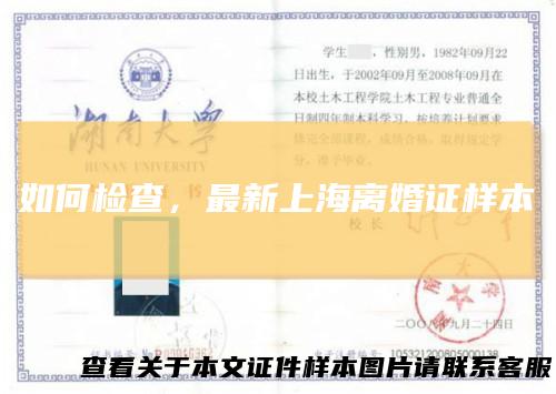如何检查,最新上海离婚证样本