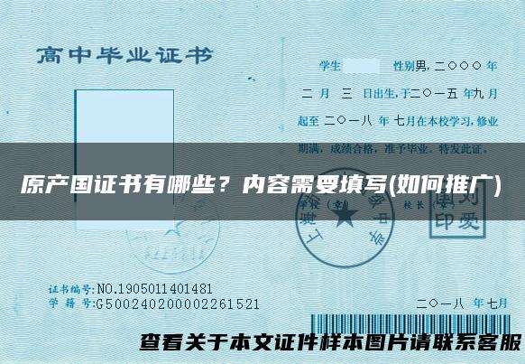 原产国证书有哪些？内容需要填写(如何推广)