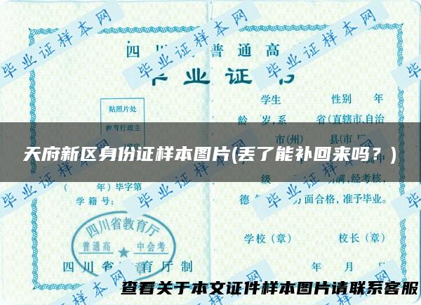 天府新区身份证样本图片(丢了能补回来吗？)